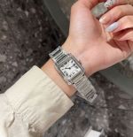 Cartier France Tank Series 25*20/30*25MM Silver Bracelet Women Watch